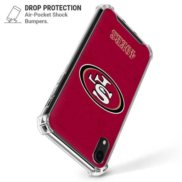 Skinit Clear Phone Case Compatible with iPhone XR - Officially Licensed NFL San Francisco 49ers Distressed Design