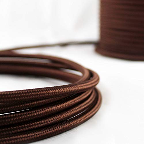 smartect Braided Cable, Brown, 50 Metres 3 Core Electrical Cable (3 x 0.75mm²) Vintage Fabric Electrical Wire for your DIY project - Image 2
