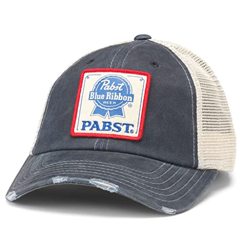 Image of AMERICAN NEEDLE Pabst Blue Ribbon PBR Beer Patch Unisex Adjustable Snapback Baseball Hat