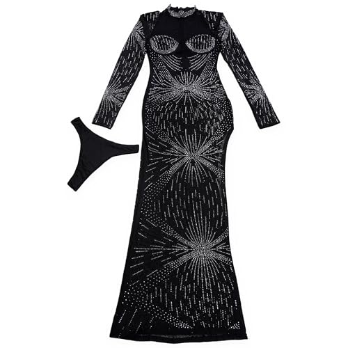 Image of Nagfar Women Rhinestone Sequin Birthday Party Sexy New Year Formal Dress