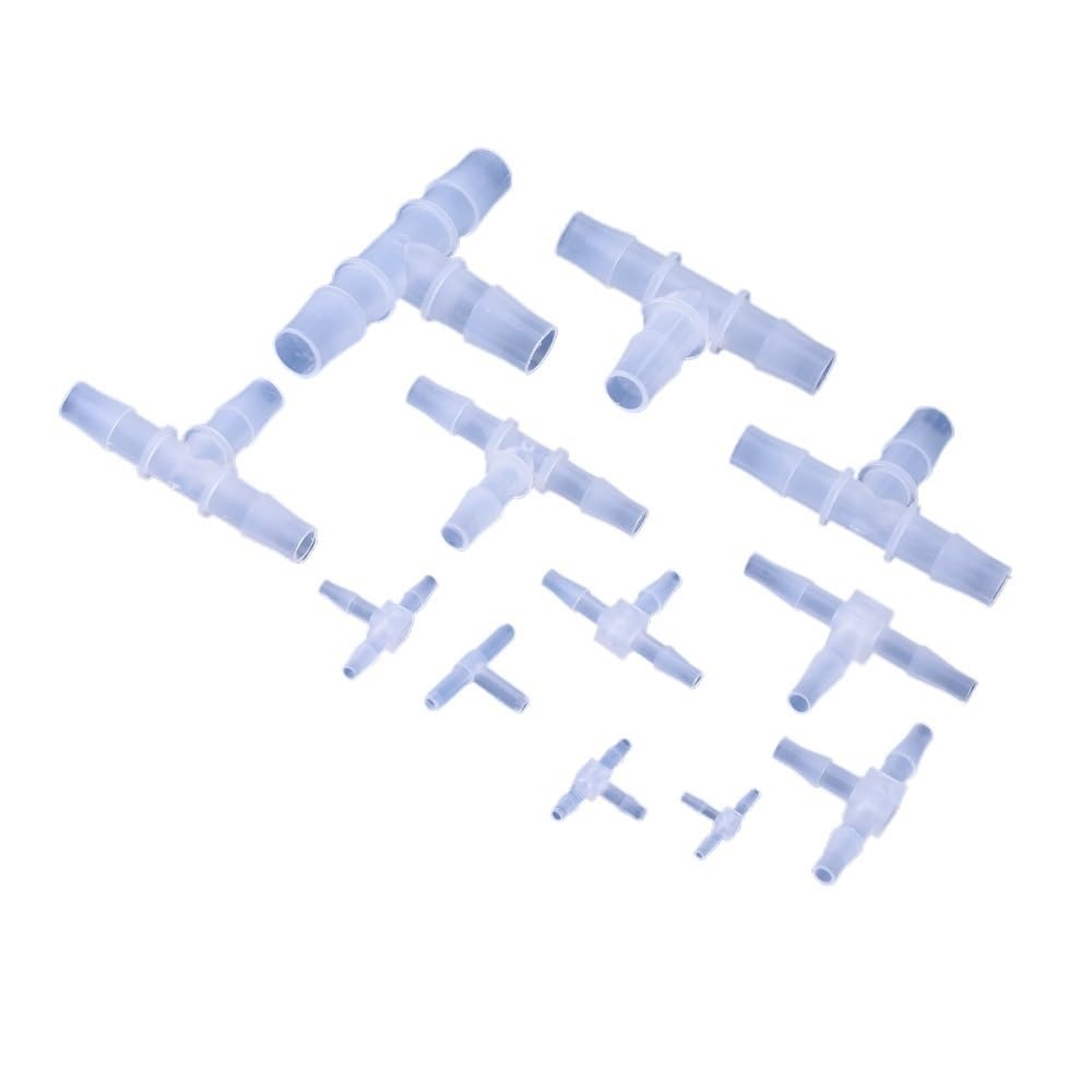 Złączka do rur plastikowych 1,6 mm - 14,2, z gwintem Pagoda Barb, równa, trójnikowa, akwarium, wkładem PP, domu i ogrodu(50 Pcs,7.9mm)