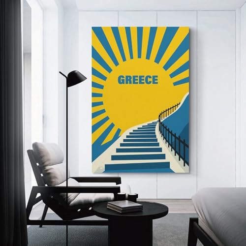 Tableau sur toile Grèce de 50x75cm pour impression d'art mural moderne de salon
