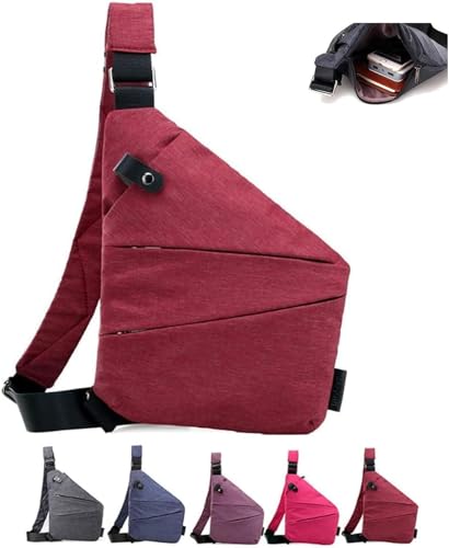 Image of Anti Theft Travel Bag for Women Men, The Slim Carry Sling Bag, Personal Flex Travel Purses Crossbody Bags Multi Pocket