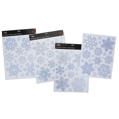 Preisvergleich Produktbild Weihnachtsschneeflocke Fenster Sticker mit Glitzer