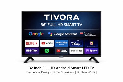 TIVORA 32 Inch Full HD Android Smart LED TV | Frameless Design | 20W Speakers | Built-in Wi-Fi 3 41iVaPkBnXL