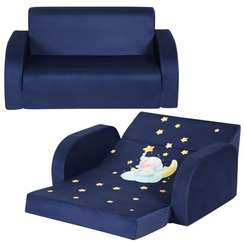 MOMCAYWEX Kids Sofa, 3-in-1 Flip Open Toddler Couch, Comfy Kids