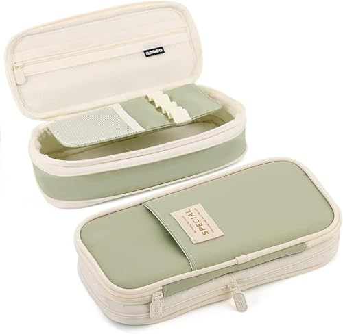 Sonuimy Large Capacity Pencil Case Pouch, Cute Aesthetic Big Capacity Zipper Pencil Cases Pen Portable Office Stationery Makeup Bag, Desk Organizer for College Adults Women Men- Green Sonuimy Large Capacity Pencil Case Pouch, Cute Aesthetic Big Capacity Zipper Pencil Cases Pen Portable Office Stationery Makeup Bag, Desk Organizer for College Adults Women Men- Green