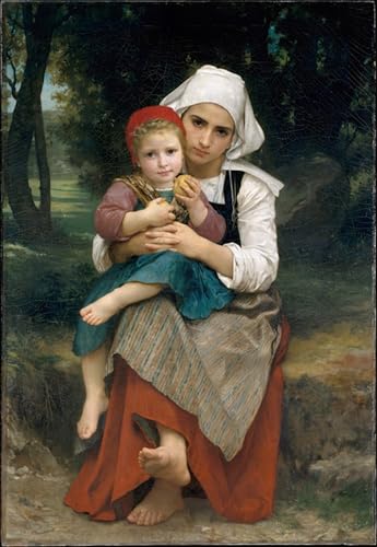 Image sur toile Bouguereau Frère et Sœur Bretons le cadeau d'art idéal