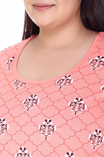 Image of In Love Women's Plus Size Printed Cotton Night Suit Set Short Sleeve | Cotton fabric - soft night suit set for sleepwear and home comfort