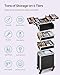 SONGMICS Makeup Trolley, Makeup Case on Wheels, 4-Tier Beauty Trolley, 34 x 24 x 79.3 cm, 360?Rotatable Castors, Lockable, Travel, Gift Idea, Ink Black JHZ015B01