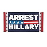Arrest Hillary Banner Flag 3x6 Ft Traitor Hillary For Prison 2025 Flag Yard Sign With 4 Metal Eyelets P