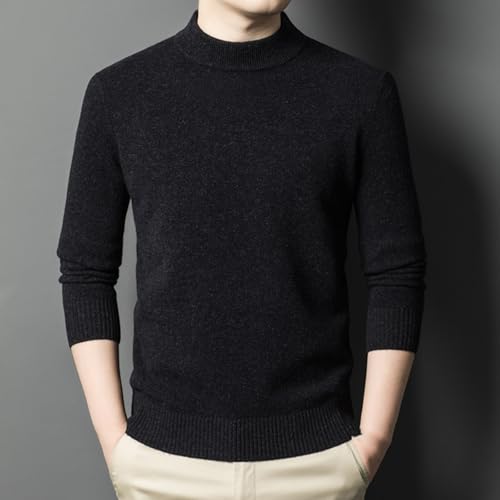Men's Winter Half High Collar Plush Thickened Leisure Loose Warm Knitted Sweater Men's Top3