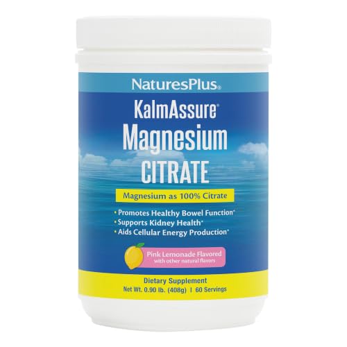 NaturesPlus KalmAssure Magnesium Powder - 0.9 lb - Pink Lemonade Flavor - Supports Nerve and Muscle Relaxation - Non-GMO, Gluten Free, Vegan - 60 Servings