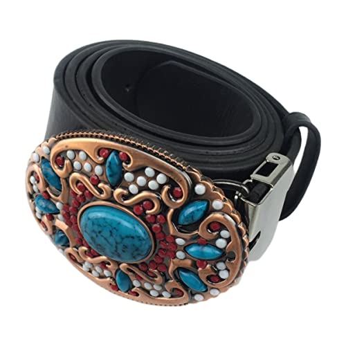 Coolla Western Cowboy Belt Buckles Men Vintage Novelty Large Handmade Belt Buckle (Blue Turquoise) #TOP3