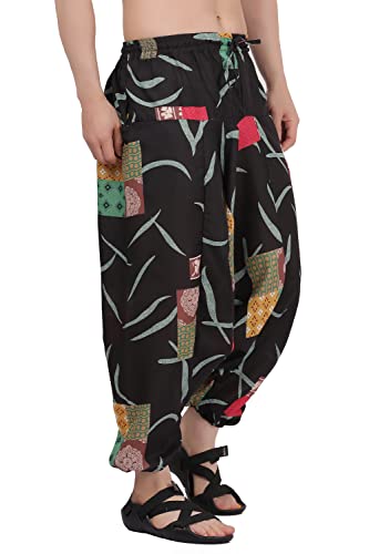 Image of Whitewhale Men's Cotton Solid Harem Pants Yoga Trousers Hippie Pant