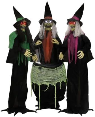 Fun Costumes 6.25FT Coven of Witches Animated Halloween Decoratio...