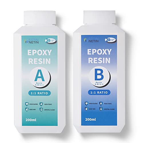 13oz Epoxy Resin Kit - Crystal Clear Casting and Coating for Family River Table Tops, Jewelry DIY, Molds, Art Crafts and Cast Coating Wood -Non Toxic, UV & Heat Resistant, Bubble Free
