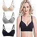 Produktbild Bllatta Stillen BH Schwangerschaft Damen Still BHS ohne Bügel Nahtlose Still-BHS Umstandsmode Unterwäsche (3 Stück), Black++grey+beige, XL/2XL(=XXL)