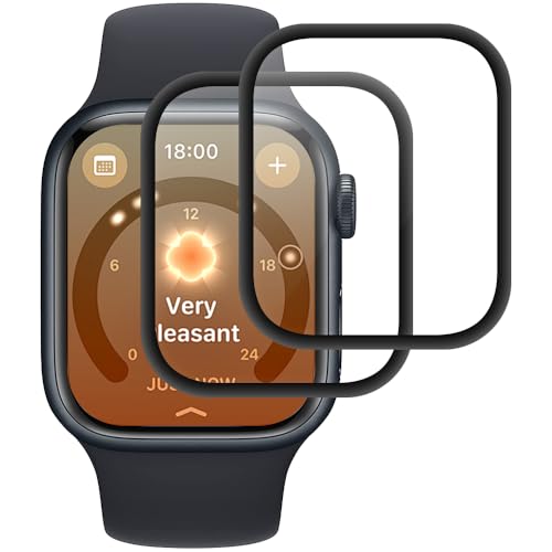 Pellicola Protettiva per Apple watch Series 6/5/4/SE 44mm, 2 pezzi vetri [copertura totale curva 3D] [Anti-Graffio] [Senza Bolle][Durezza 9H ] Miglior Pellicola