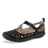 JBU Women's Bellerose Comfortable Adjustable Casual Floral Memory Foam APMA Accepted Mary Jane Walking Flat