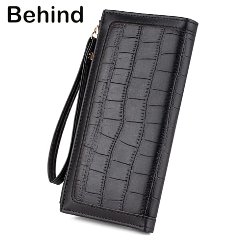 Slim Wallet for Women Men, Large Capacity Card Holder Clutch Purses Wristlet Wallets with Zipper Coin Pocket2
