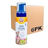 Arm & Hammer for Pets Odor Control Pet No-Rinse Foam with Baking Soda, Kiwi Blossom Scent, Odor Eliminating Foam for Dogs and Puppies; Arm and Hammer Waterless Dog Deodorizer, 8oz - 6 Pack