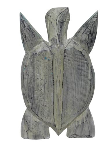 Estatua de Tortuga Decorativa de Madera Tallada a Mano miniatura 4