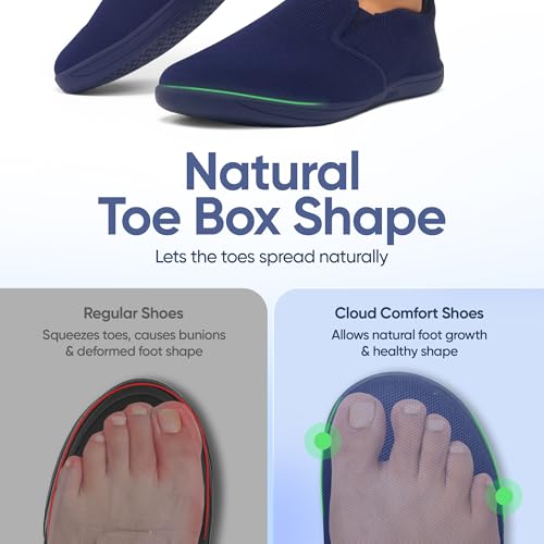 Image of Frido Cloud Comfort Slip-On Shoes for Men | Zero-Drop Barefoot Style with Wide Toe Box | Lightweight Breathable Knit Casual Walking Shoes with Flexible Sole | Natural Foot Movement