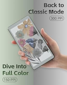 VIWOODS 6.13'' AiPaper Reader C with Color Display, E Ink eReader Device with Adjustable Warm and Cool Light, Ultra-Thin & Light, AI Integrated, 128GB Storage