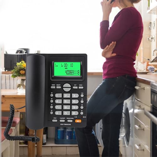 KX T880C - Indicatore identificativo chiamante, telefono fisso senza batteria, funzione muto, telefono domestico da parete con segreteria telefonica e compatibilità BT