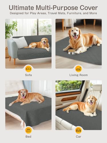 HezzLuv wasserdichte Hundedecke, Sofa Bettdecke Haustierdecke Anti-Rutsch Matte Möbelschutz, Waschbar, Kratzfest, Tierfellresistent, für Welpen, Große Haustiere, Hunde und Katzen (127x157cm)