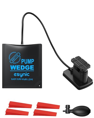 eSynic Bolsa de Bombeo de Cuña de Aire con Bomba de Pie y Bomba Manual, Cuña Inflable de 350 kg Kits de Cuña de Aire para Levantar Ventanas, Puertas, Lavadoras, Congeladores,etc