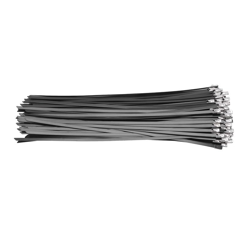 100 bridas de acero inoxidable 304 con revestimiento de plástico PVC de 4,6 mm x 300 mm