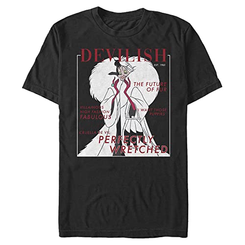 Disney Cruella Vogue Short Sleeve T-Shirt Camiseta, Negro, Medium para Hombre
