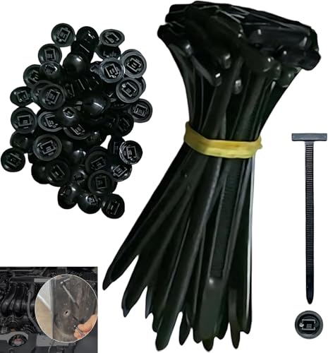 Nylon Universal Cable Tie Buckle – Heavy Duty Self-Locking Zip Ties Holder, Multipurpose Plastic Cable Ties Tool, UV Resistant Zipties High Temperature for Car Daily Auto Fixing (20pcs)