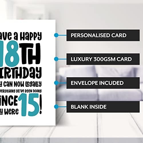 Happy 18th Birthday Cards for boys and girls including son, daughter, nephew, niece, grandson or granddaughter. On their eighteenth birthday when they're 18 years old - Funny 18th Birthday Card