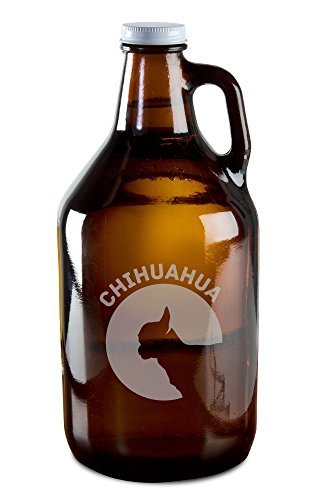 Milk Mug Designs Chihuahua Dog Breed Pride Hand-Made Etched Glass Beer Growler 64 oz