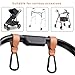 4 Pcs Leather Stroller Hook, Mommy Stroller Clip, Stroller Accessories Organizer Hook, Metal Hook for Strollers/Walkers/Mobility Scooter/Wheelchair/Rollator(Pink)