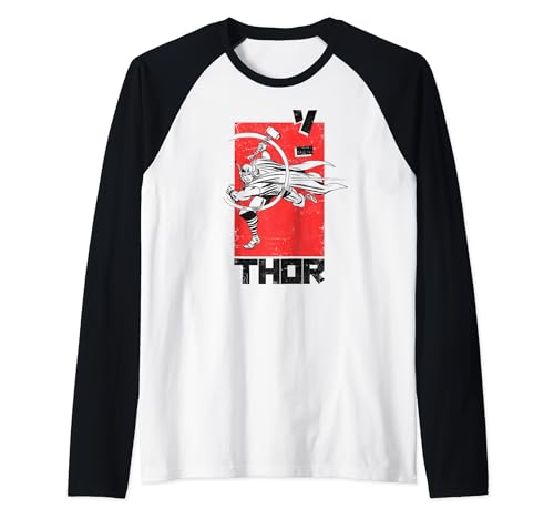 T-shirt Avengers Thor portrait Kanji manches raglan bicolores confortables