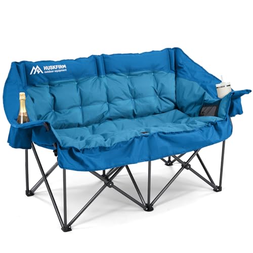 Double Camping Chairs Padded Loveseat Chair for 2 Person -