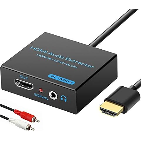 VPFET HDMI Audio Extractor Splitter 4K hdmi to hdmi 3.5mm Audio Adapter Converter with AUX(RCA L/R) Stereo Audio Output Support 1080P 3D Compatable for PS4 Fire Stick Blu-Ray Player etc. Cover