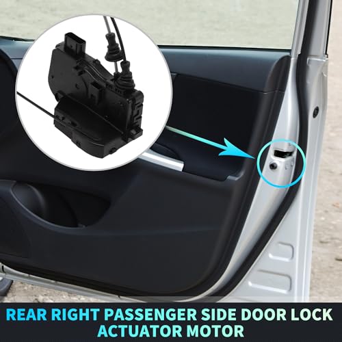 Image of X AUTOHAUX Replacement Rear Right Passenger Side Power Door Lock Actuator Motor with Cable for Hyundai Sonata 2011-2014 Door Latch Actuator Assembly No.814203S000 Black