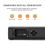 Wohome 2.1ch Small Sound Bars for TV with 6 Levels Voice Enhancement, Built-in Subwoofer, 16 Inches Bluetooth 5.3 Soundbar Speakers with Optical/AUX/USB Connection, S100 - Image 4