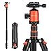 Produktbild GEEKOTO Kamera Stativ 200cm, DSLR Camera Tripod Aluminum Reisestativ mit Einbeinstativ und 360° Panorama Kugelkopf, 1/4 Schnellwechselplatte und Stativtasche für Spiegelreflexkamera bis zu 8kg Orange