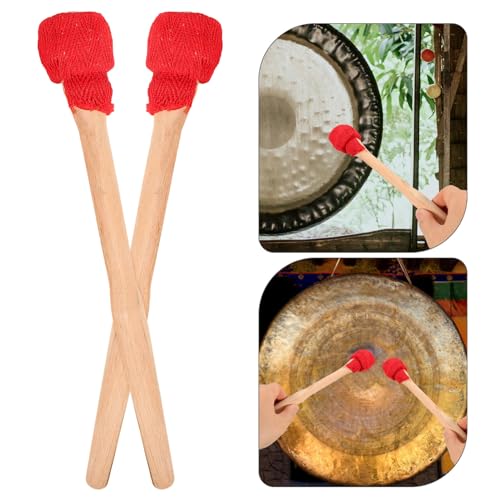 Vaguelly Marretas De Percussão De Gongo 4 Peças De Madeira Chinesa Marreta De Gongo Com Vermelha Pen