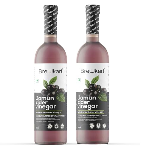 Image of Brewkart Jamun Vinegar with Mother 500ml Each - Unfiltered, Raw, Natural, Ideal for Detox & Wellness- Pack of 2 1000ml
