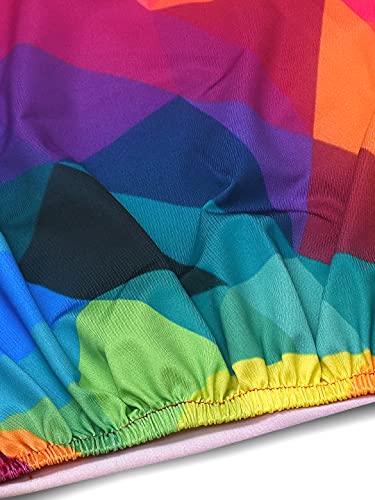 Image of Cortina Dining Chair Slipcovers | Protection Chair Covers | Multicolour Abstract Print, Removable, Washable | Universal Fit Super Soft Stretchy Polyester Spandex | Kitchen, Hall | Pack of 8