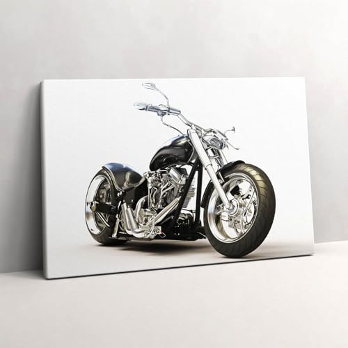 Tableaux moto noire 60x40cm Wallfluent murale peinte décorative de bureau