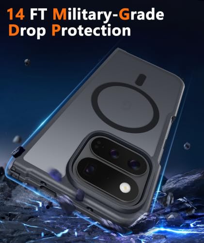 Image of FNTCASE for Google 11 Pro Fold Case, Fit for Magsafe, Translucent | 14FT Military Grade Drop Proof, Protective Tough Phone Cover, Anti Slip, Matte, Black