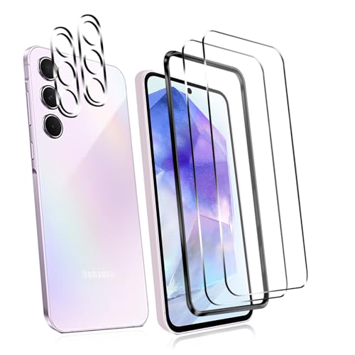 対応 Galaxy A55 5G ガラスフィルム 【ガイド枠付き】2*強化ガラス 2*カメラフィルム 液晶 ガラス 超薄型 保護フィルム ギャラクシー A55 5G日本旭硝子素材AGC 高透過率 硬度9H 気泡防止 飛散防止 SC-53E 対応 液晶保護フ